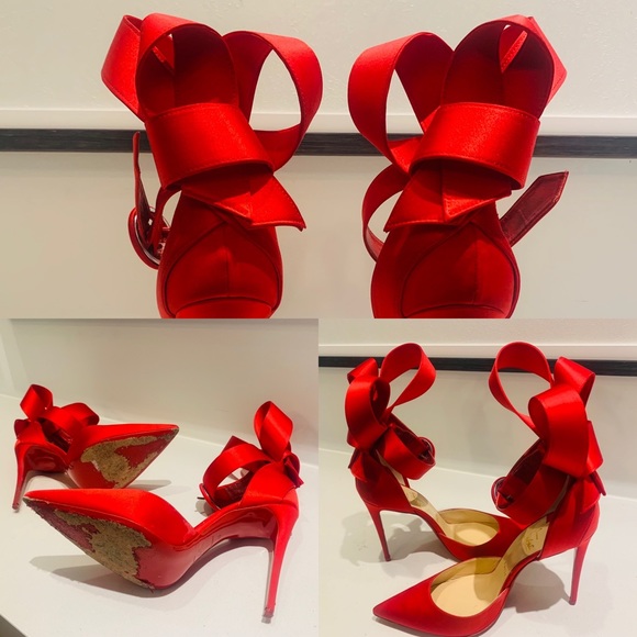 satin louboutin heels